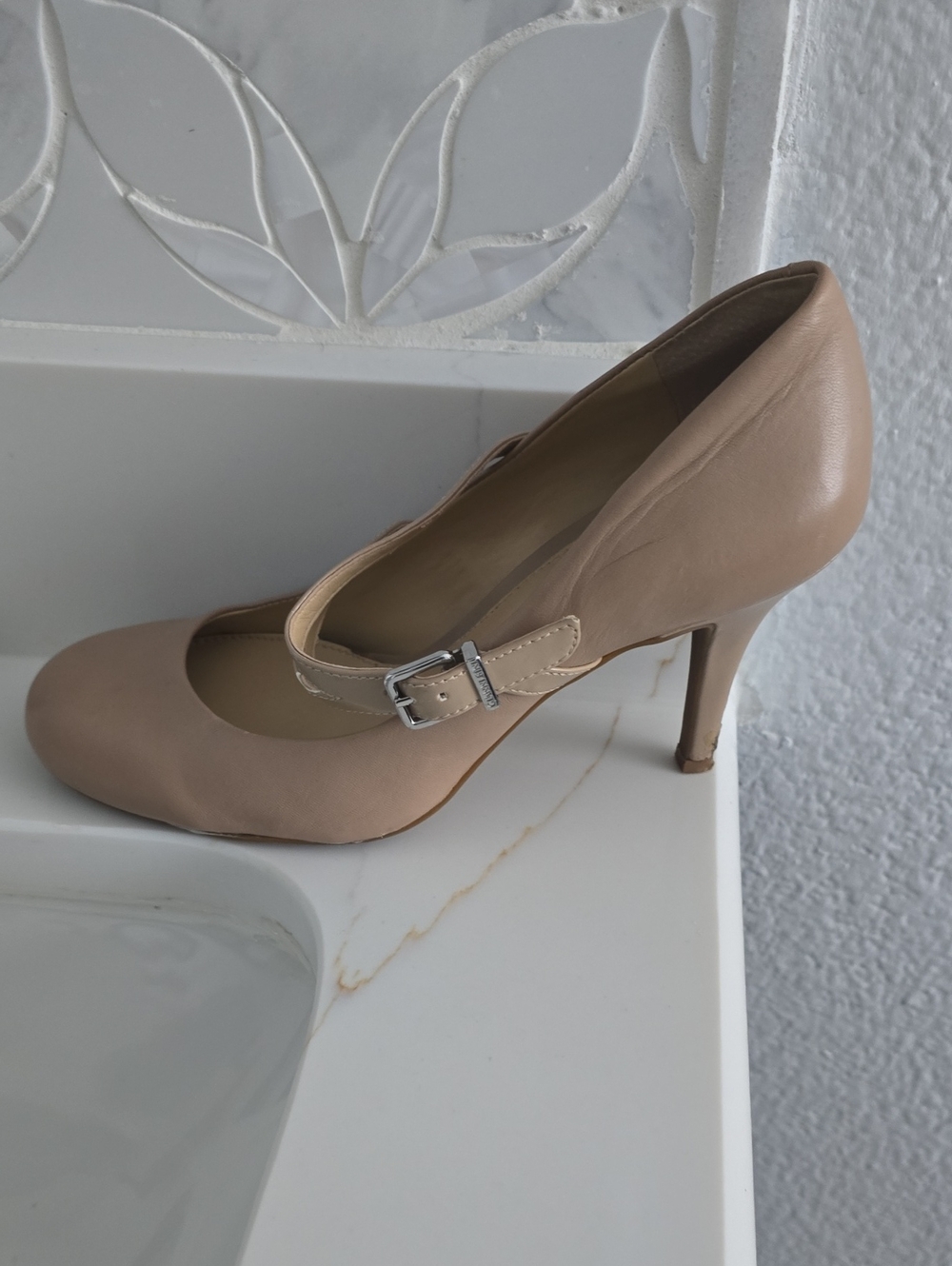 Gianni Bini Beige Mary Jane High Heel Pump